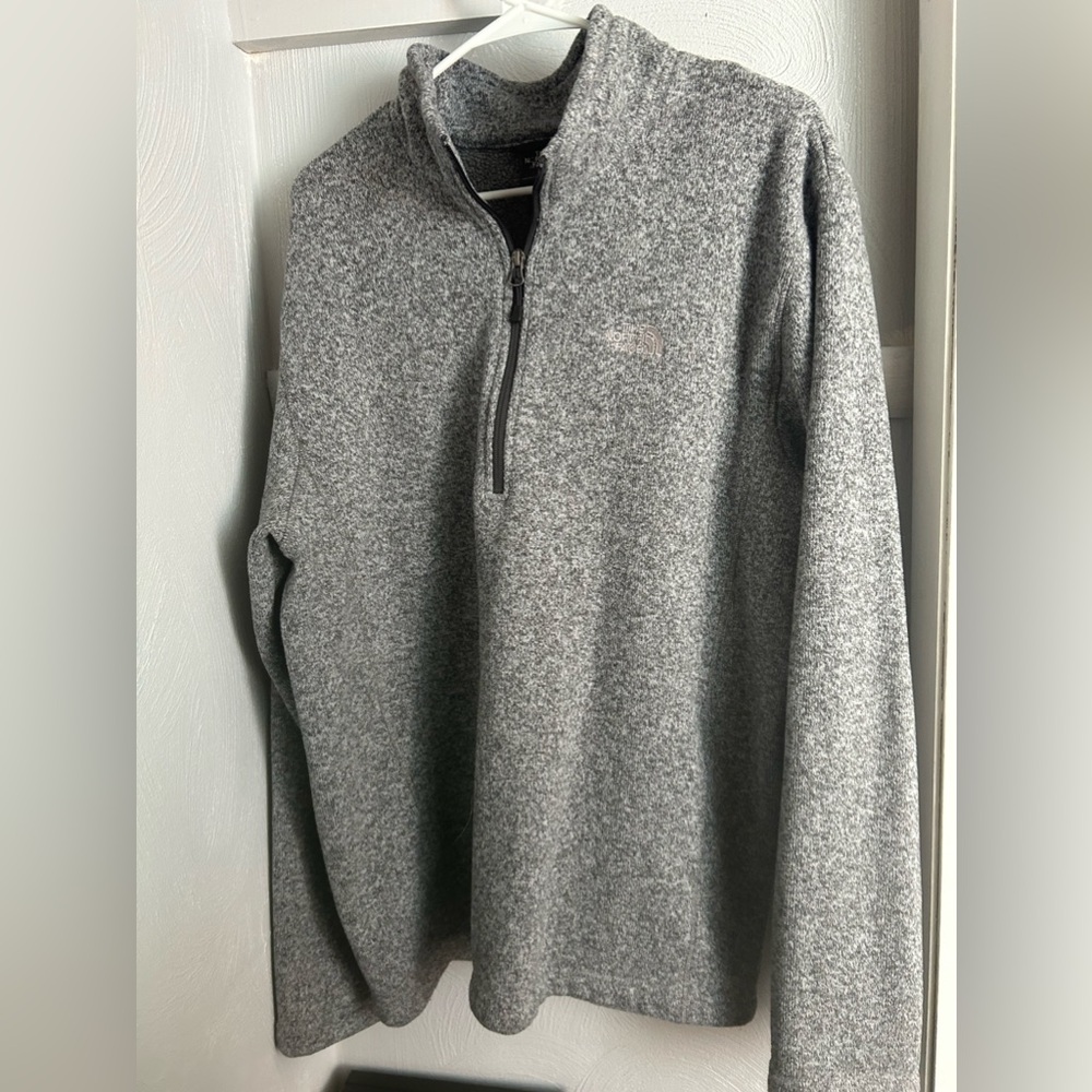 Grey North Face Pullover 1/4 zip